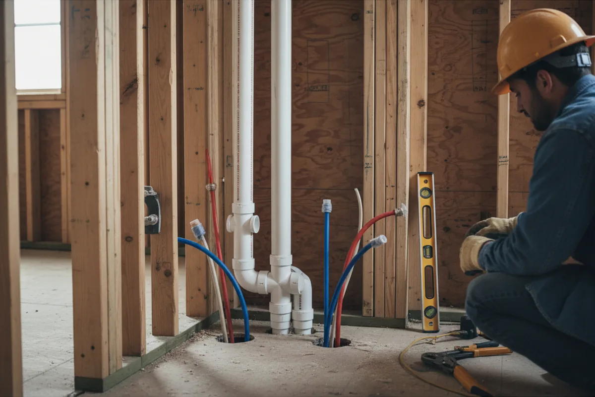 Drain and supply rough-in during Leak Detection in Lomita