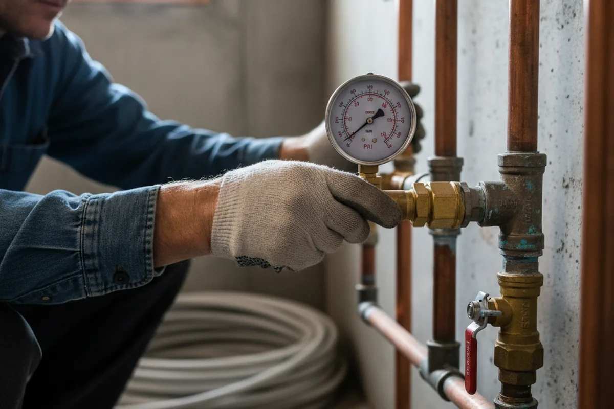 Pressure testing a repaired line during Water Line Repair in Lomita